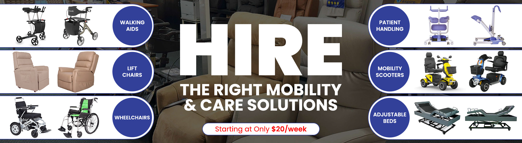 Hire mobility scooter, wheelchairs, lift chairs, and adjustable beds on the Gold Coast.
