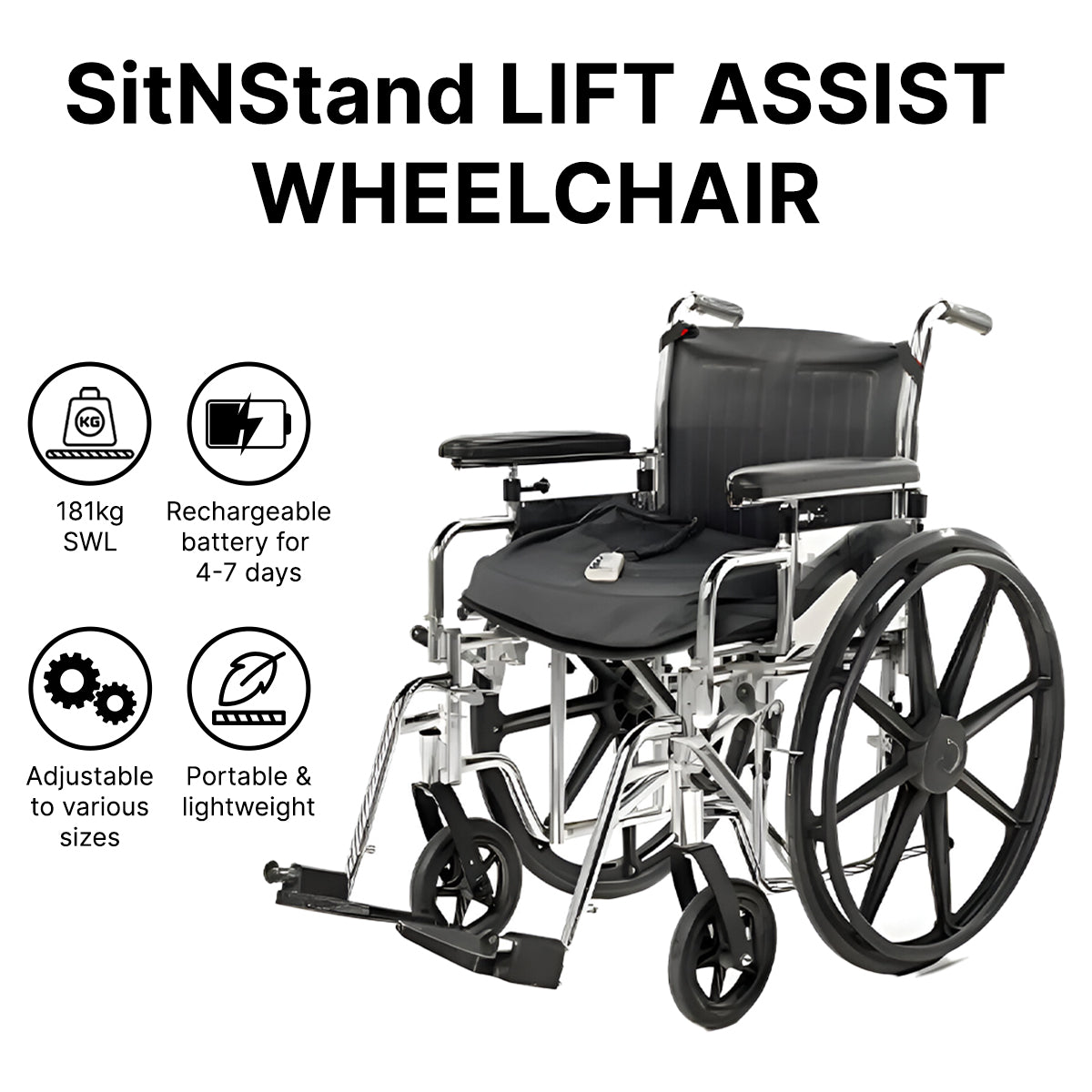 SitNStand Lift Assist Manual Wheelchair
