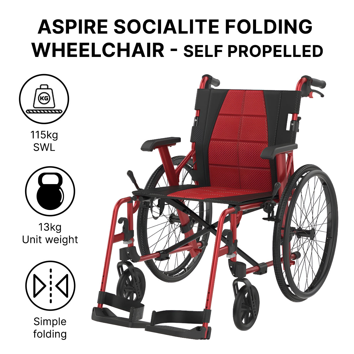 Aspire Socialite Folding Self Propelled Manual Wheelchair