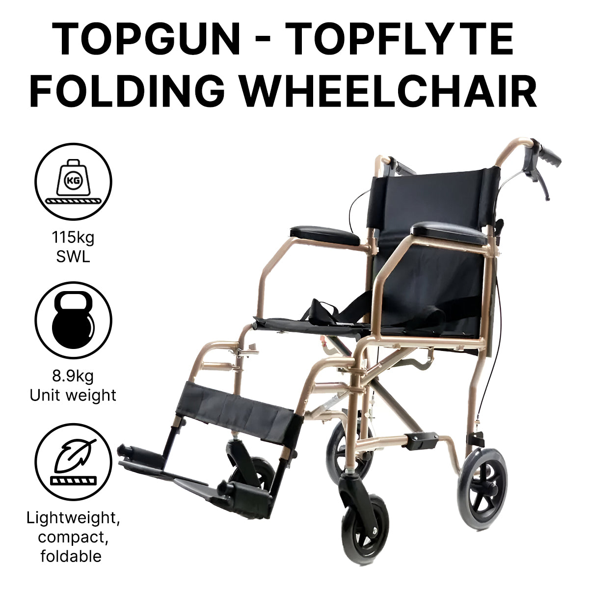 TopFlyte Folding Wheelchair -TopGun Mobility