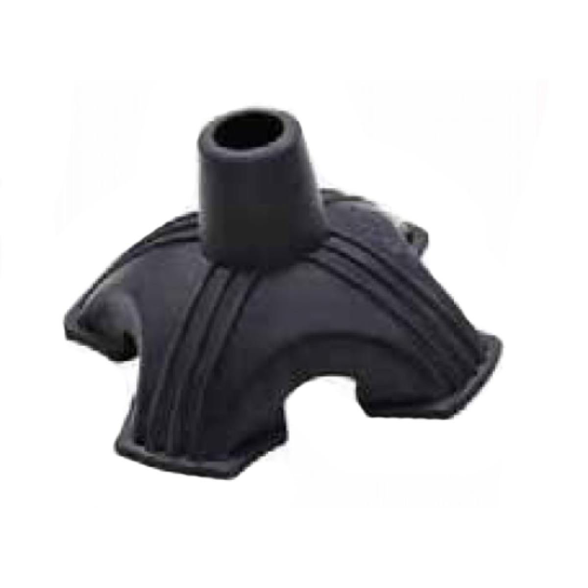 Black rubber grommet on a white background