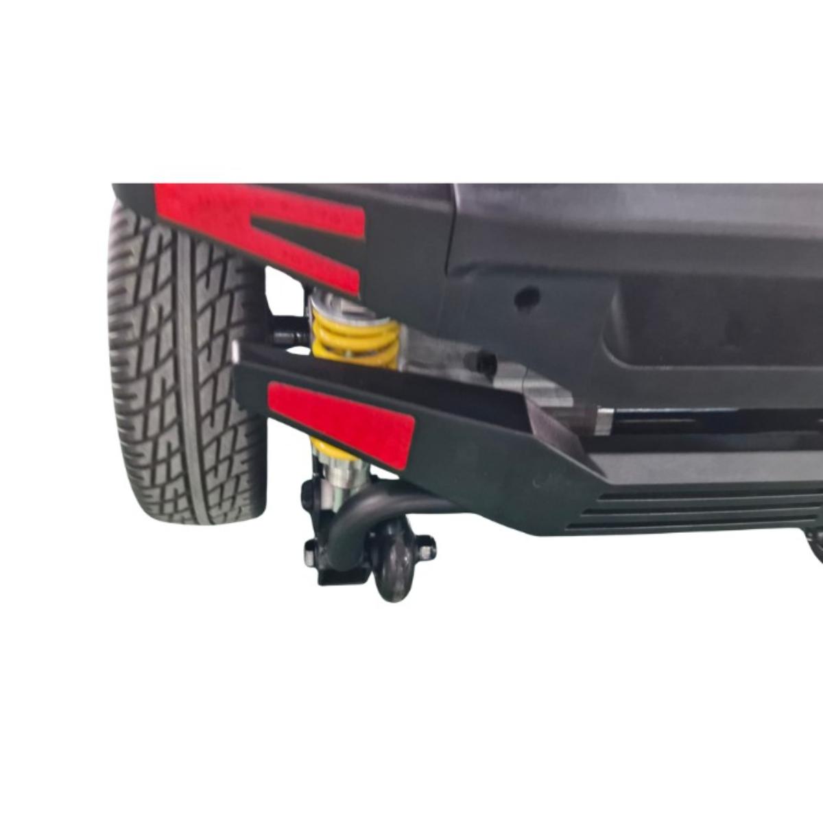 Tow hitch on a Mobility Scooter with a white background