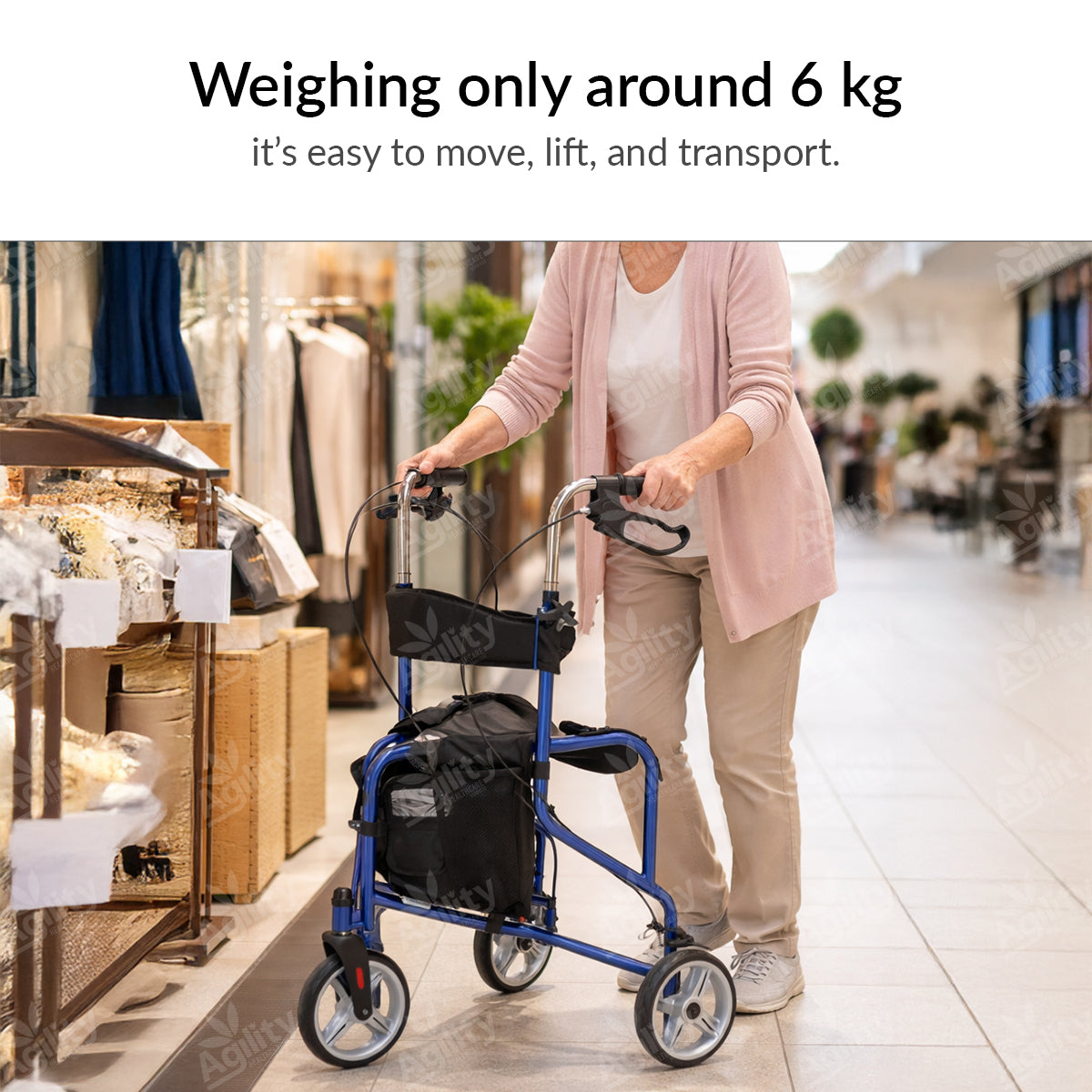 Triad 3-Wheel Rollator with Seat – Lightweight Folding Mobility Walker