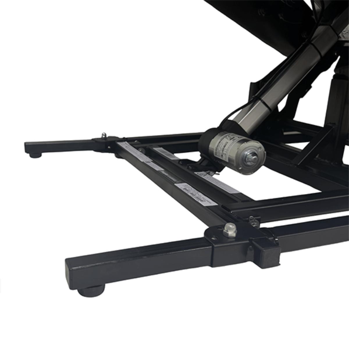 Aspire Gabriel X5 Lift Recline Chair Close-up of a black metal lifting mechanism on a white background