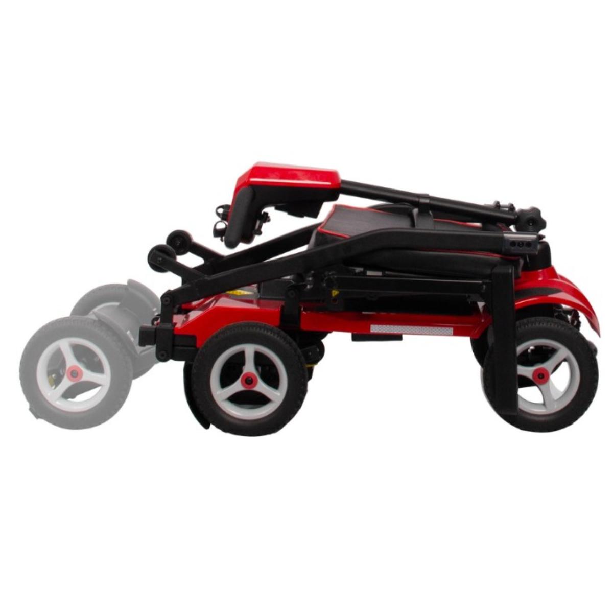 Red and black Go-Lite Travel Mobility Scooter on a white background