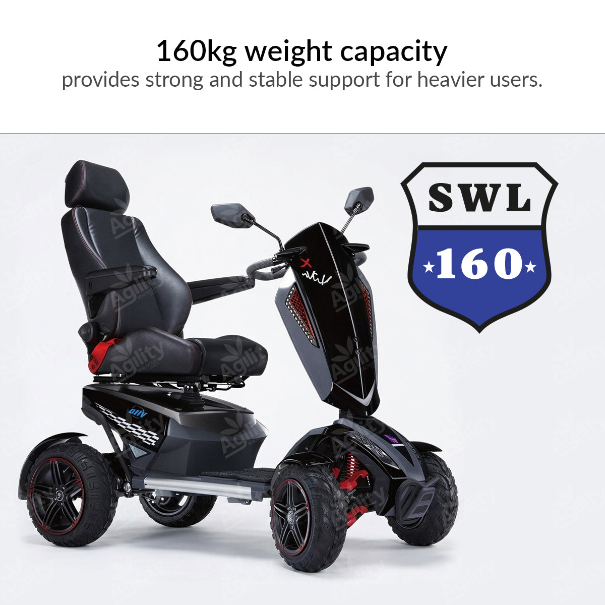 Heartway Vita Monster S12X Mobility Scooter – Heavy Duty All-Terrain Scooter with Long Range