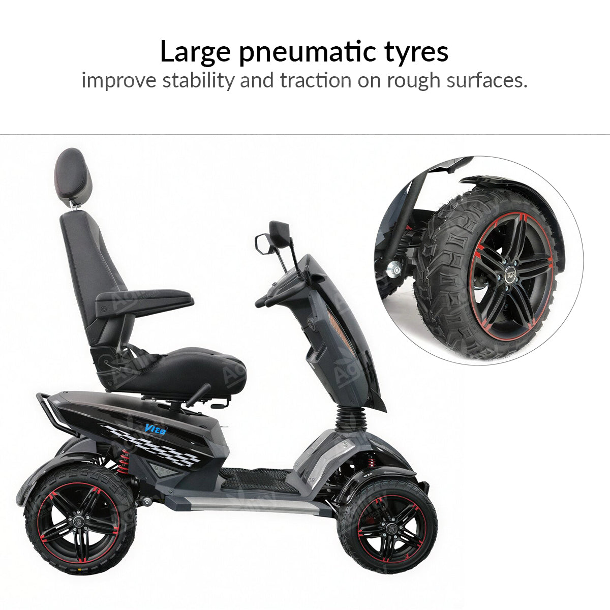 Heartway Vita Monster S12X Mobility Scooter – Heavy Duty All-Terrain Scooter with Long Range
