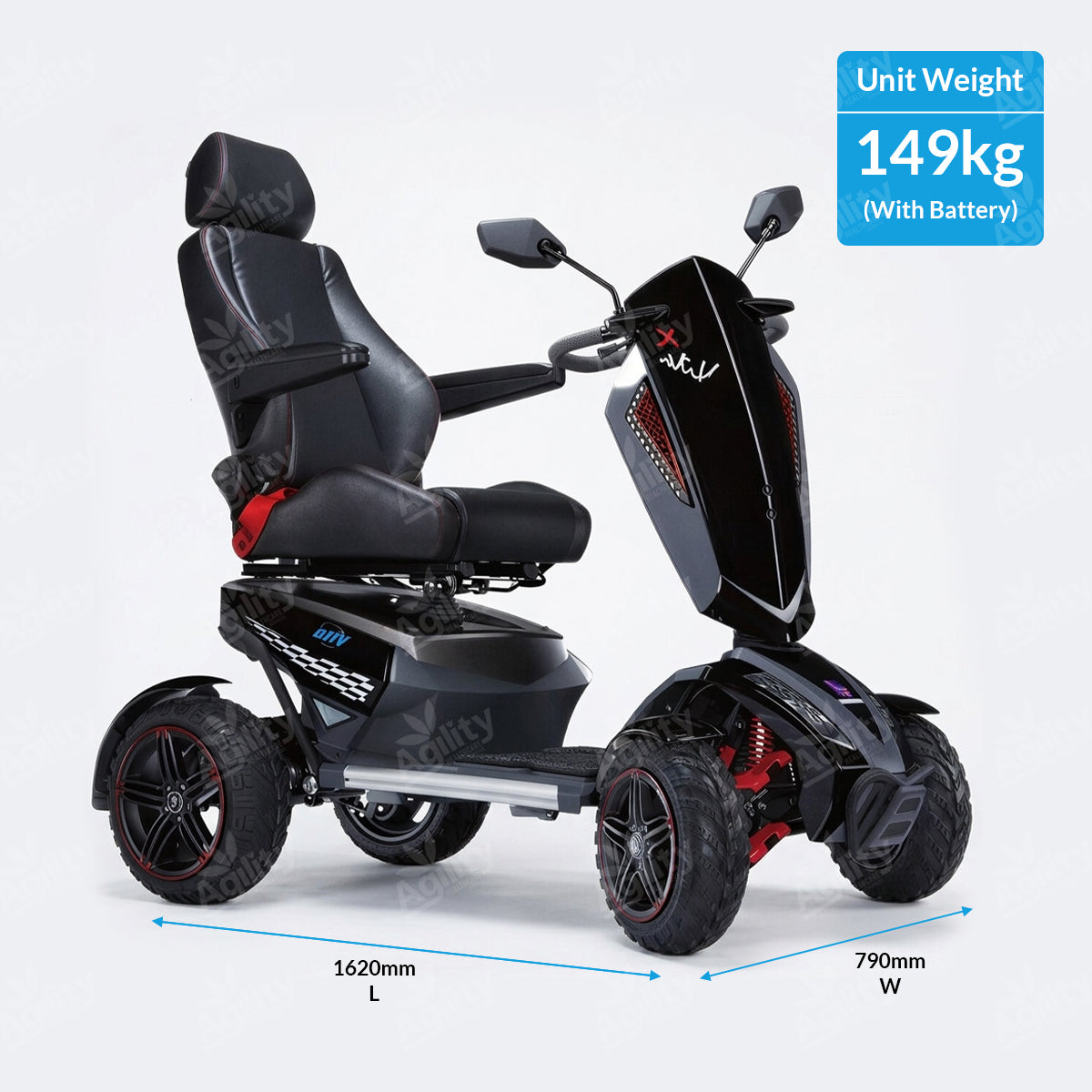 Heartway Vita Monster S12X Mobility Scooter – Heavy Duty All-Terrain Scooter with Long Range