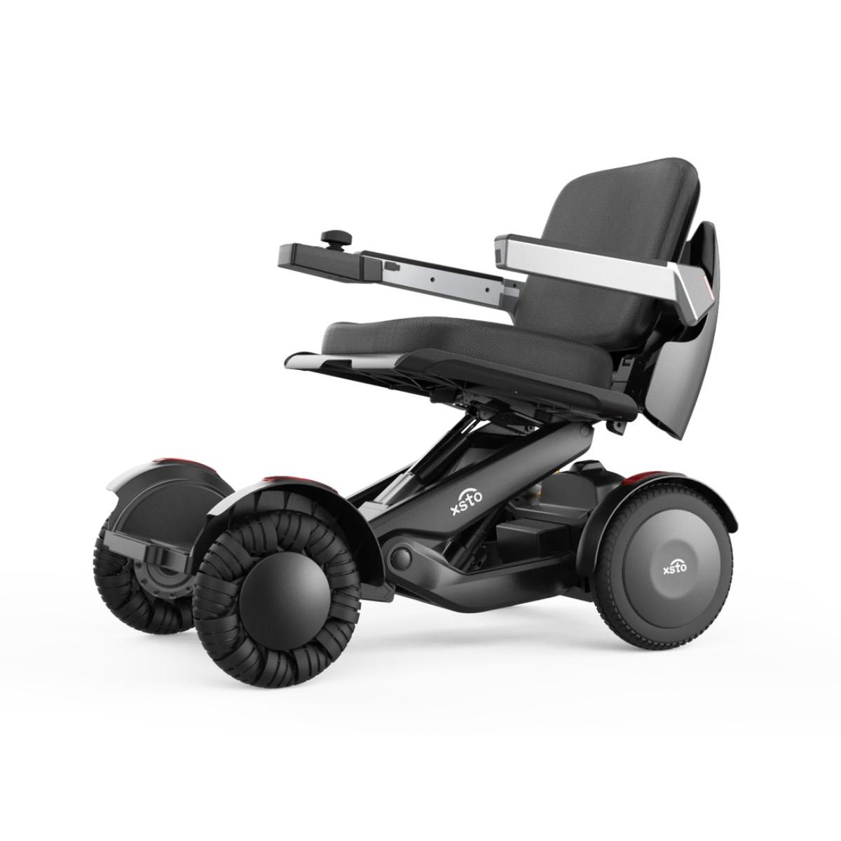 Black and gray electric M4 Power wheelchair on a white background