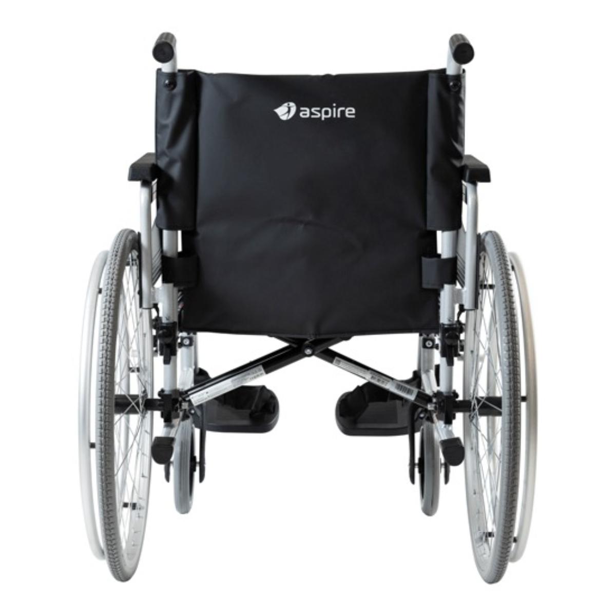 Aspire Assist 3 Deluxe Vinyl Wheelchair with black cover featuring 'aspire' logo on a white background