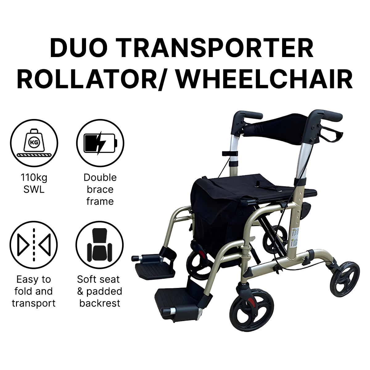 Duo Transporter Rollator/ Wheelchair