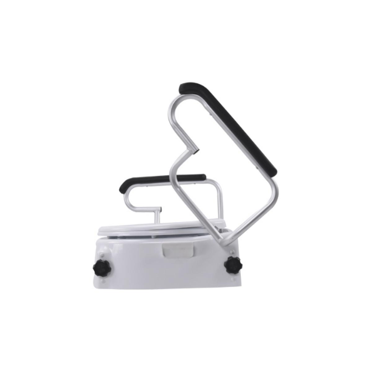 Adjustable Toilet Seat Raiser – With Lid, Armrests & Height Adjustment
