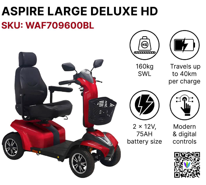 Aspire Large Deluxe HS828 Four Wheel Mobility Scooter