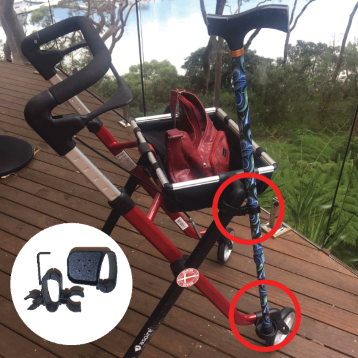 Aspire Vogue Indoor Walker with Meal Tray & Storage Bag